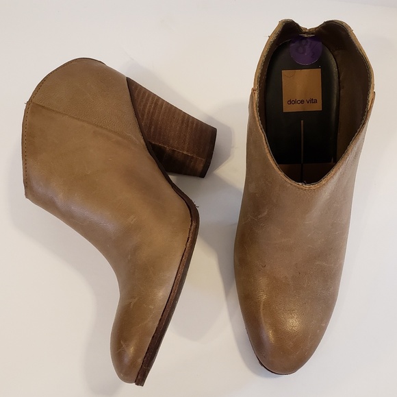 Dolce Vita Shoes - Dolce Vita | Hadee leather open back bootie Taupe